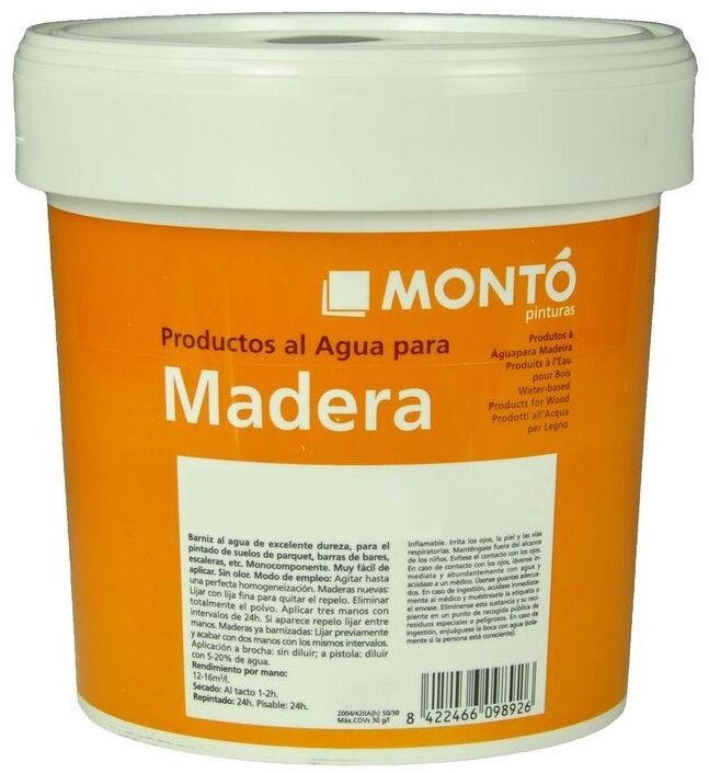 Лак паркетный Monto Barniz Parquet Acqua полуматовый 0,75 л