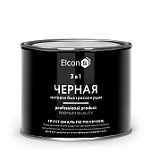 Грунт-эмаль Elcon 3в1 по ржавчине матовый RAL9005 чёрный 0,4 кг