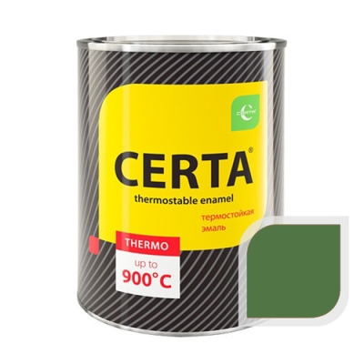 Эмаль термостойкая CERTA до 500С 0,8кг Зеленая