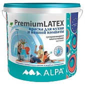 Краска влагостойкая Alpa Premium Latex для кухни и ванной база С 9,06 л -
