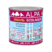 Эмаль универсальная Alpa Ecolaque для окон и дверей 0,5 л